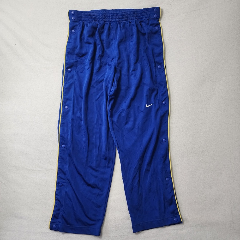 Vintage 90s Nike Track Pants Mens 2XL Blue Basketball Breakaway Snap Baggy